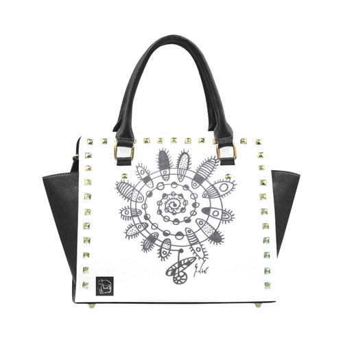 logo+chameleon+1 Rivet Shoulder Handbag (Model 1645)