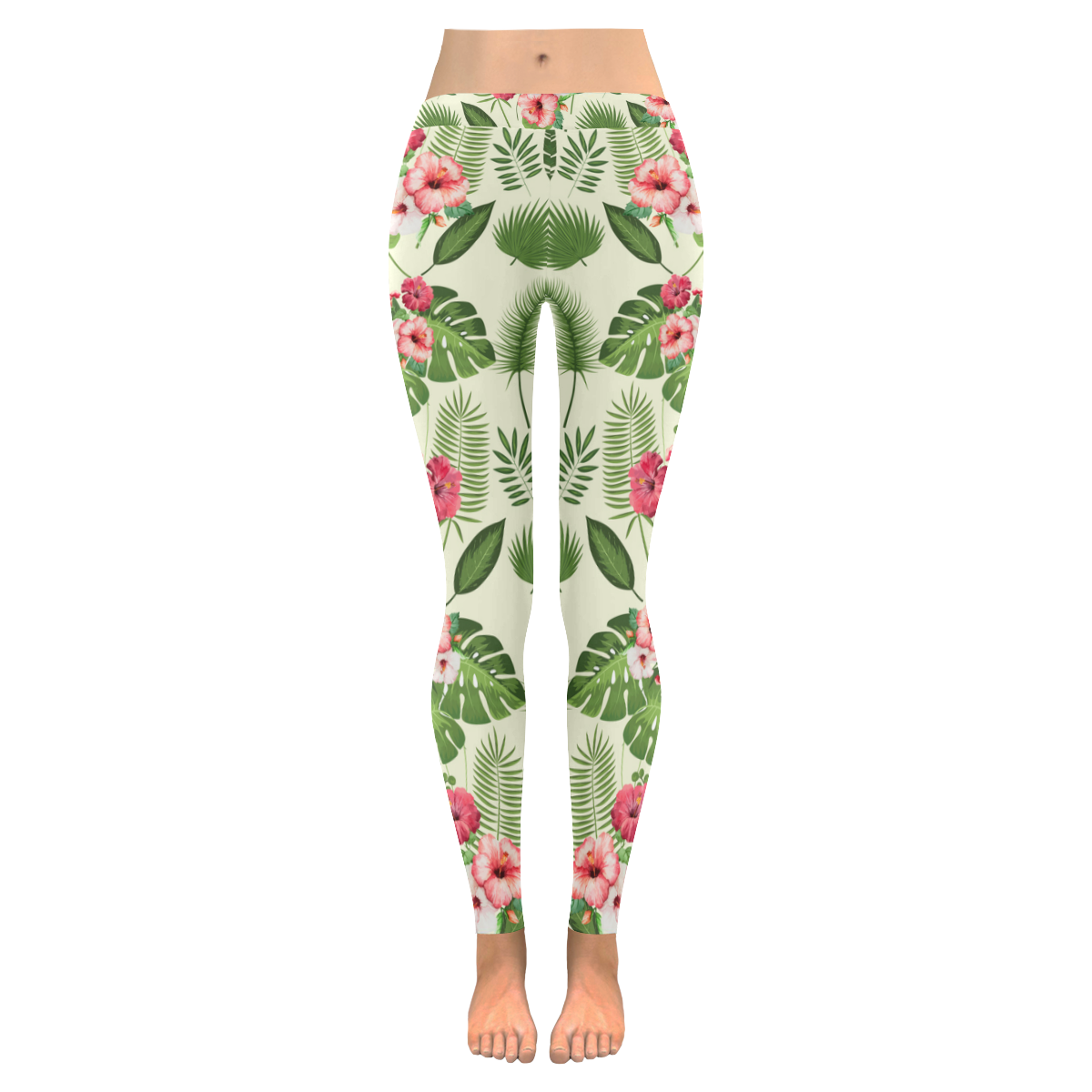 Tropical Women's Low Rise Leggings (Invisible Stitch) (Model L05)