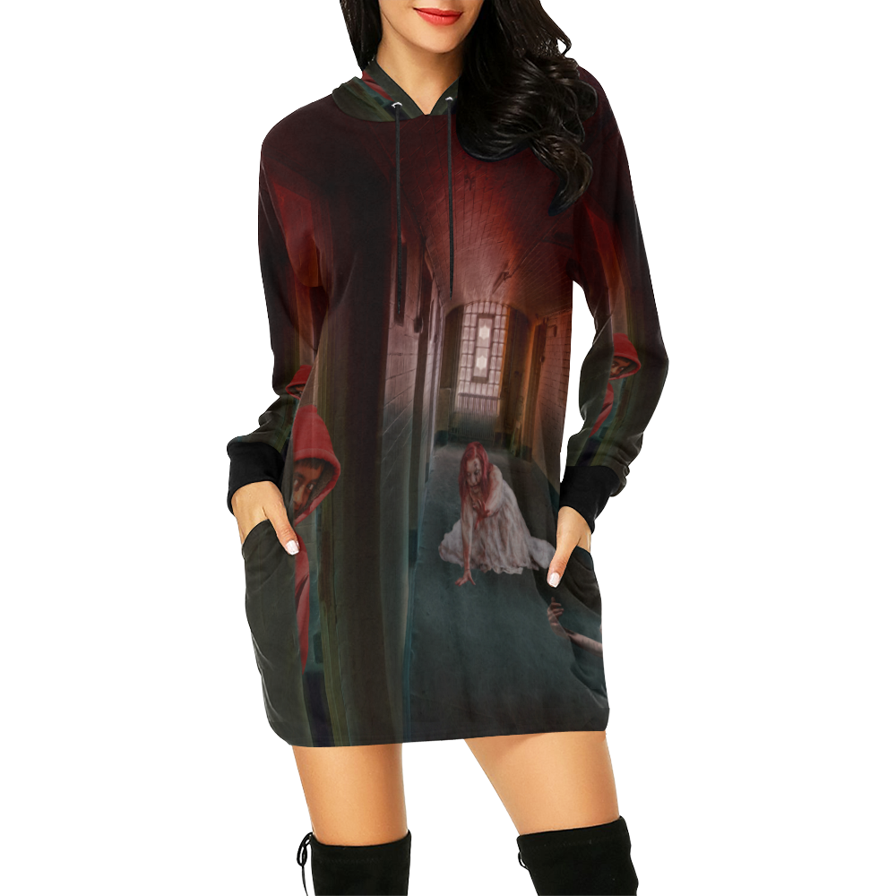 Survive the Zombie Apocalypse All Over Print Hoodie Mini Dress (Model H27)