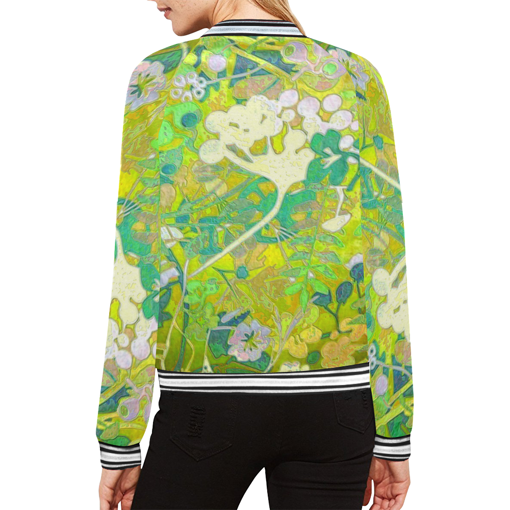 floral 1 abstract All Over Print Bomber Jacket for Women (Model H21)