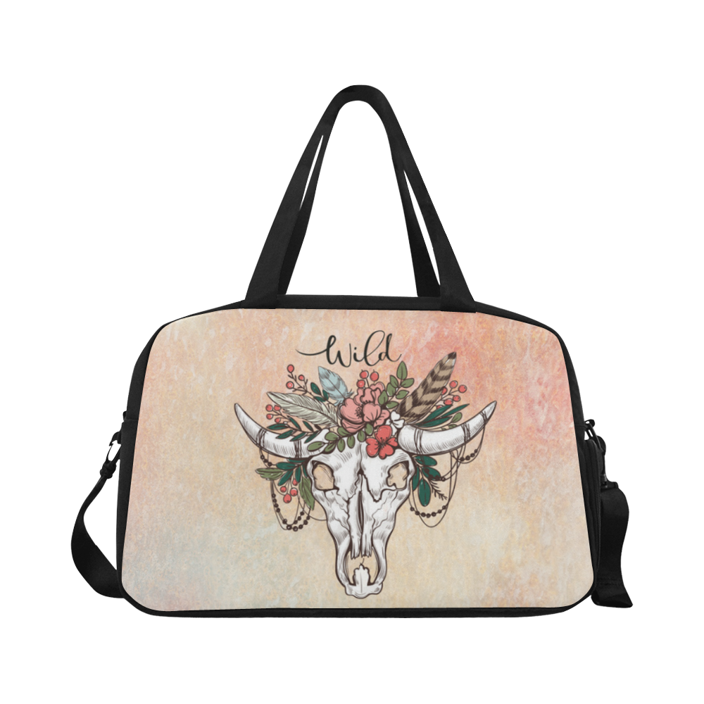 Wild Skull Boho Fitness Handbag (Model 1671)