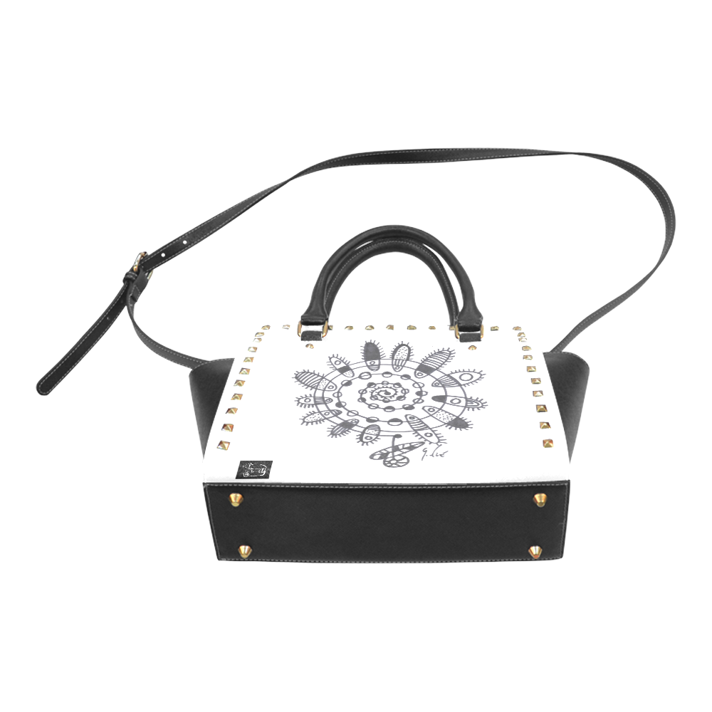 logo+chameleon+1 Rivet Shoulder Handbag (Model 1645)