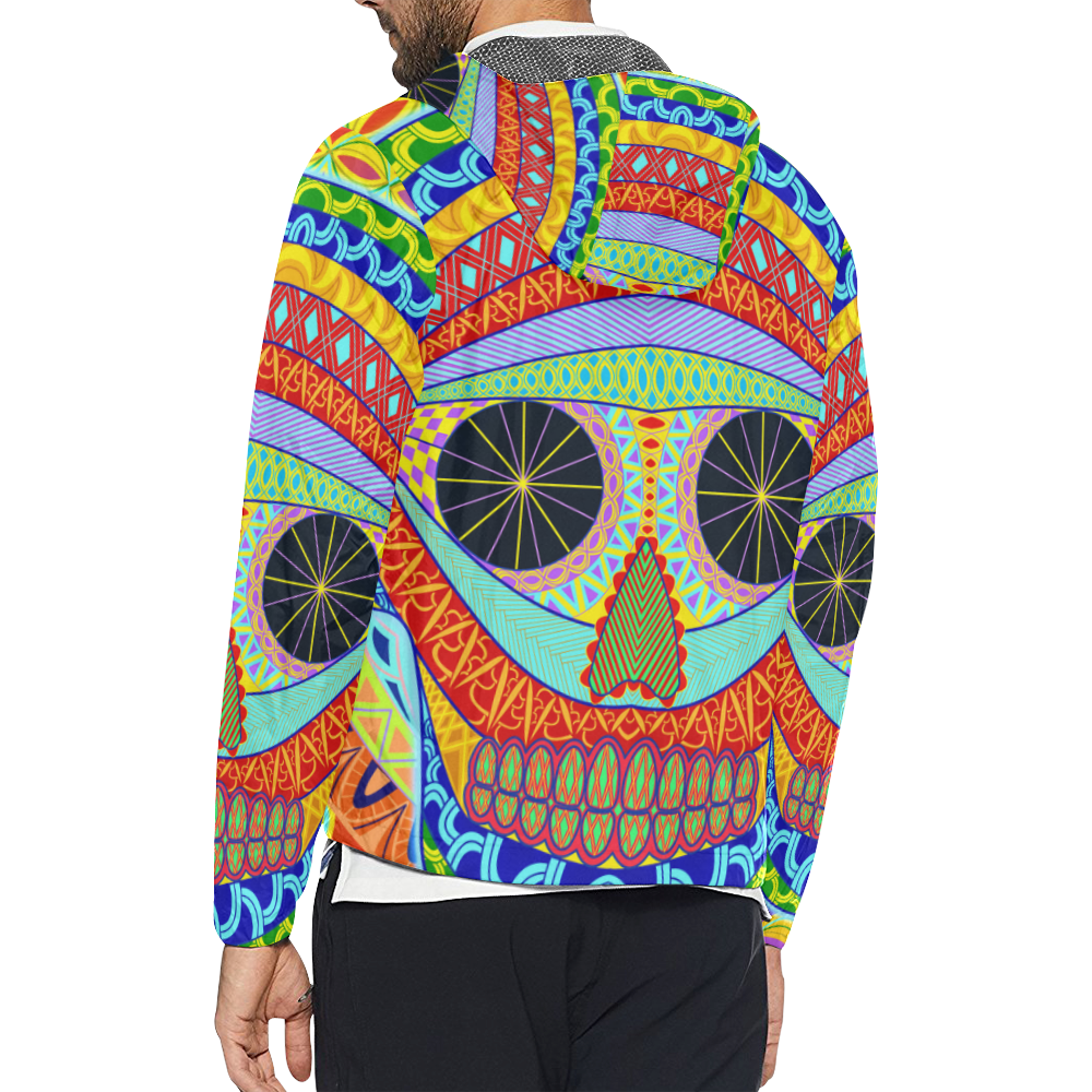 voodoo skull Unisex All Over Print Windbreaker (Model H23)