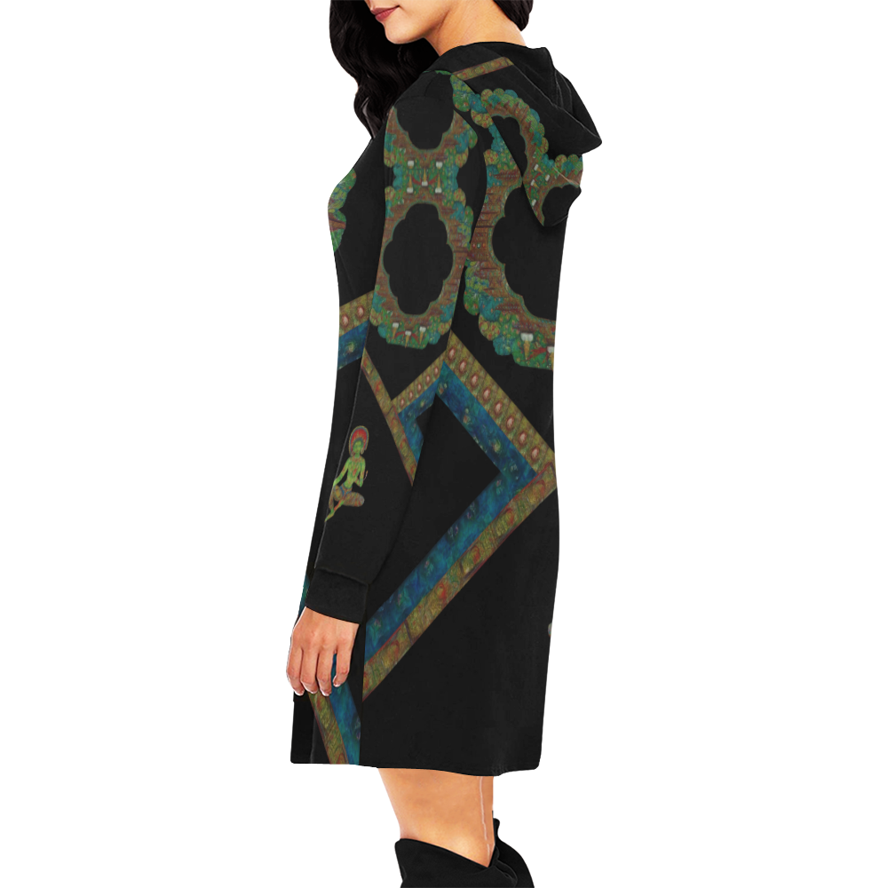 Tara by Vaatekaappi All Over Print Hoodie Mini Dress (Model H27)