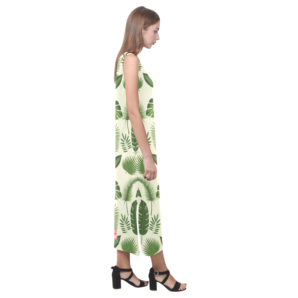 Tropical Phaedra Sleeveless Open Fork Long Dress (Model D08)
