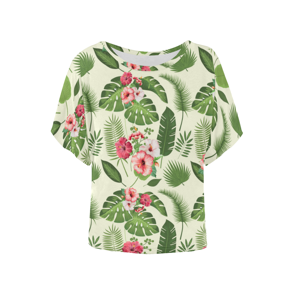 Tropical Women's Batwing-Sleeved Blouse T shirt (Model T44)