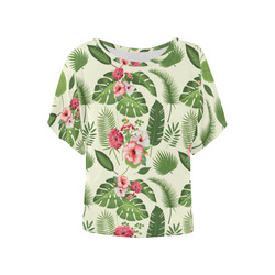 Tropical Women's Batwing-Sleeved Blouse T shirt (Model T44)