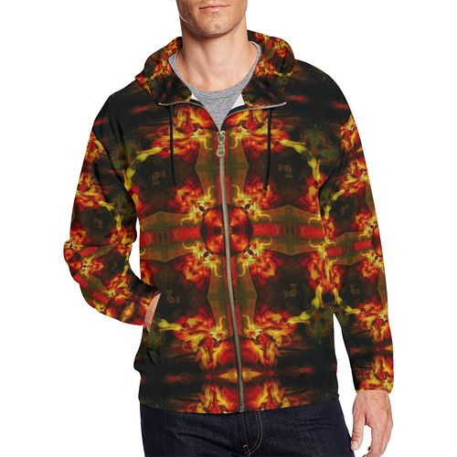 Darkstar Fallen Angel All Over Print Full Zip Hoodie for Men (Model H14)