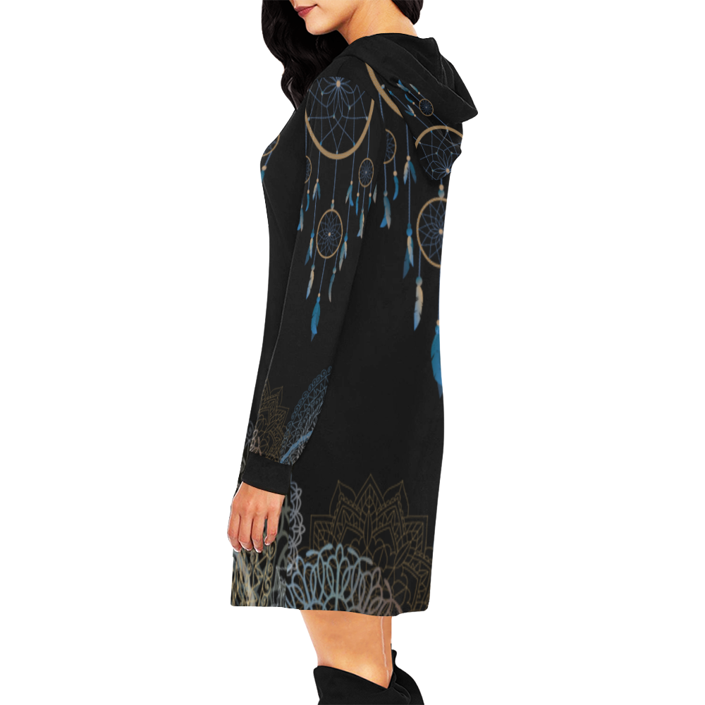 Dreamcatcher All Over Print Hoodie Mini Dress (Model H27)