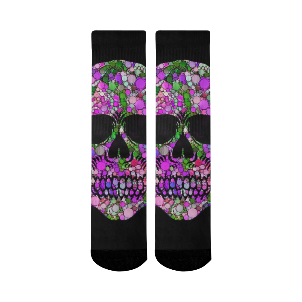 Awesome Bubble Skull B by JamColors Mid-Calf Socks (Black Sole)