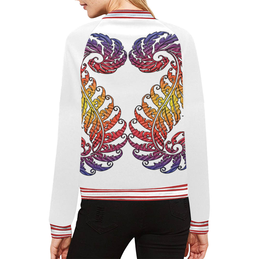 Fern Centipede All Over Print Bomber Jacket for Women (Model H21)