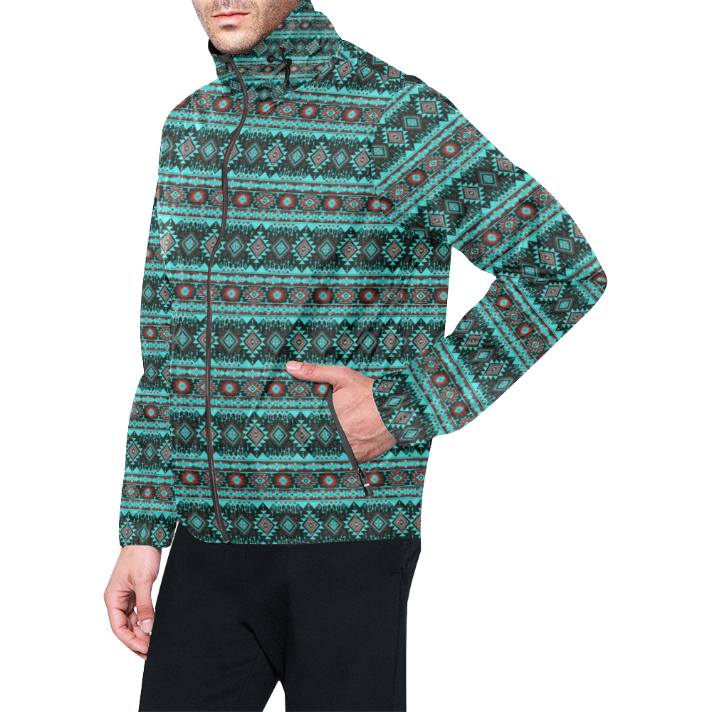 fancy tribal border pattern 17G by JamColors Unisex All Over Print Windbreaker (Model H23)