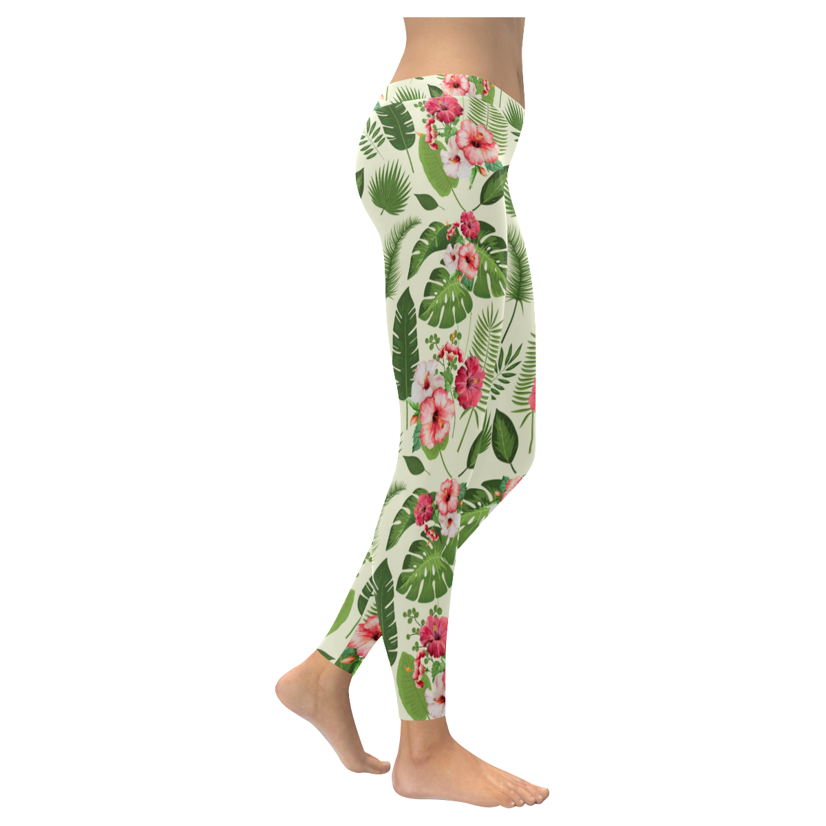 Tropical Women's Low Rise Leggings (Invisible Stitch) (Model L05)