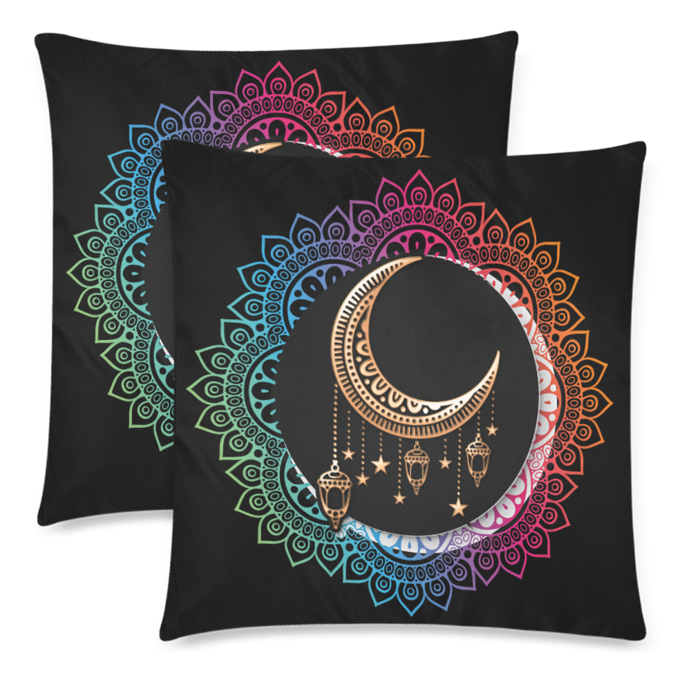 Arabian Night Mandala Custom Zippered Pillow Cases 18"x 18" (Twin Sides) (Set of 2)