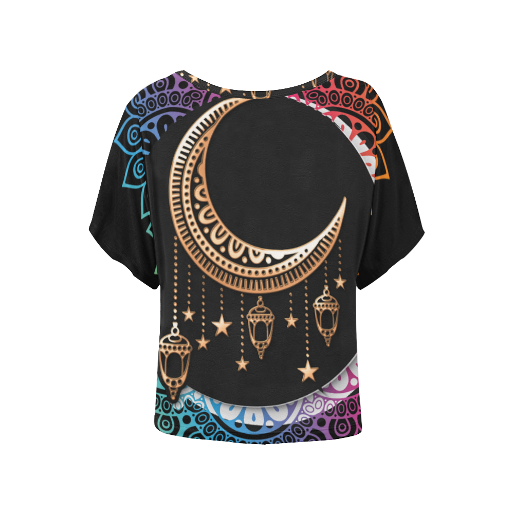 Arabian Night Mandala Women's Batwing-Sleeved Blouse T shirt (Model T44)