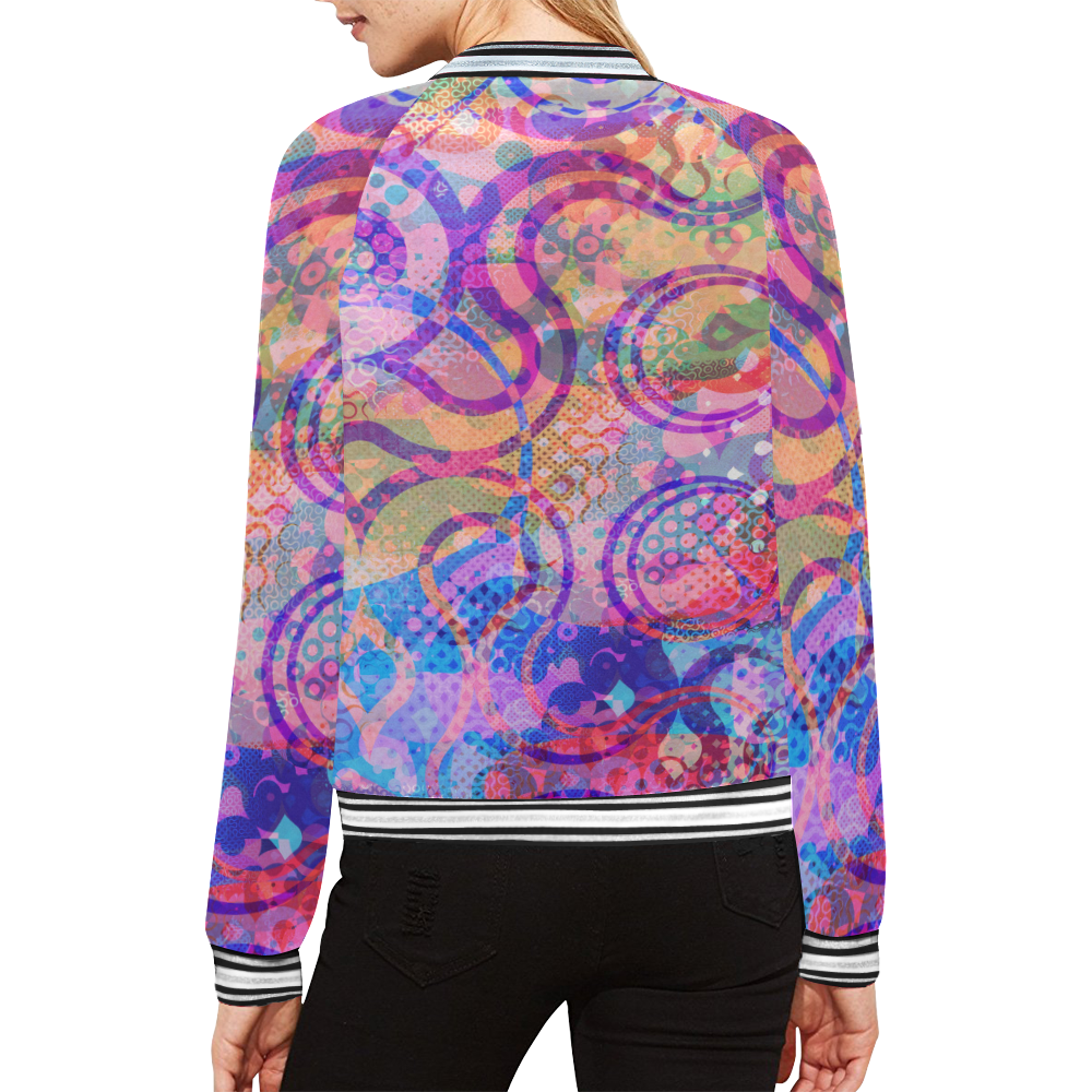 Rainbow Cthulhu All Over Print Bomber Jacket for Women (Model H21)