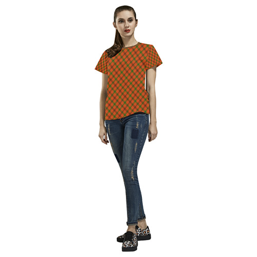 Tami plaid for fall hunting season All Over Print T-shirt for Women/Large Size (USA Size) (Model T40)