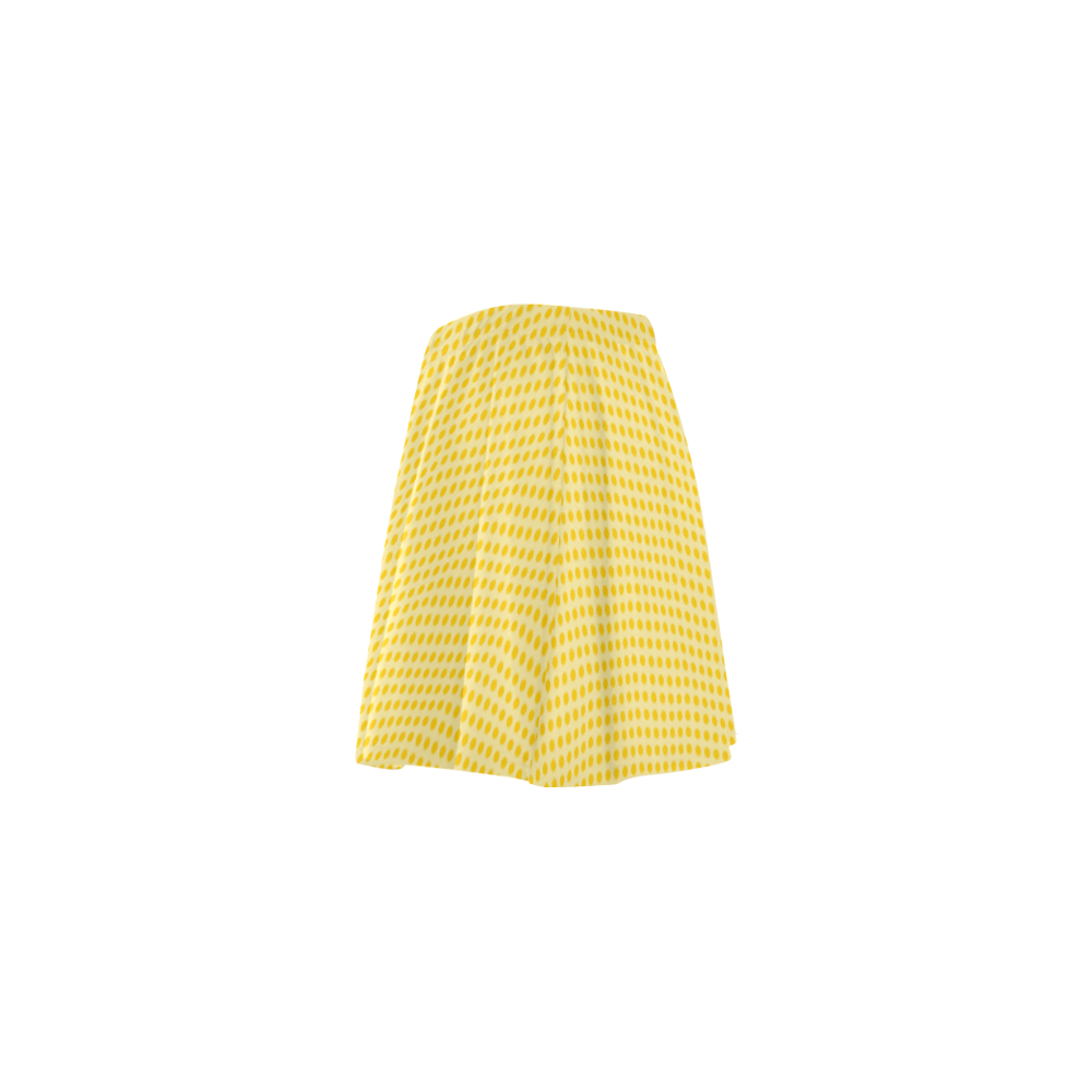 Indian Yellow Polka Dots on Indian Yellow VAS2 Mini Skating Skirt (Model D36)