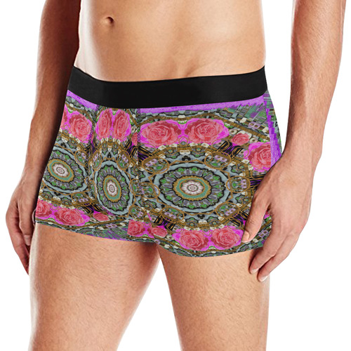 roses in a color cascade of freedom and peace Men's All Over Print Boxer Briefs (Model L10)