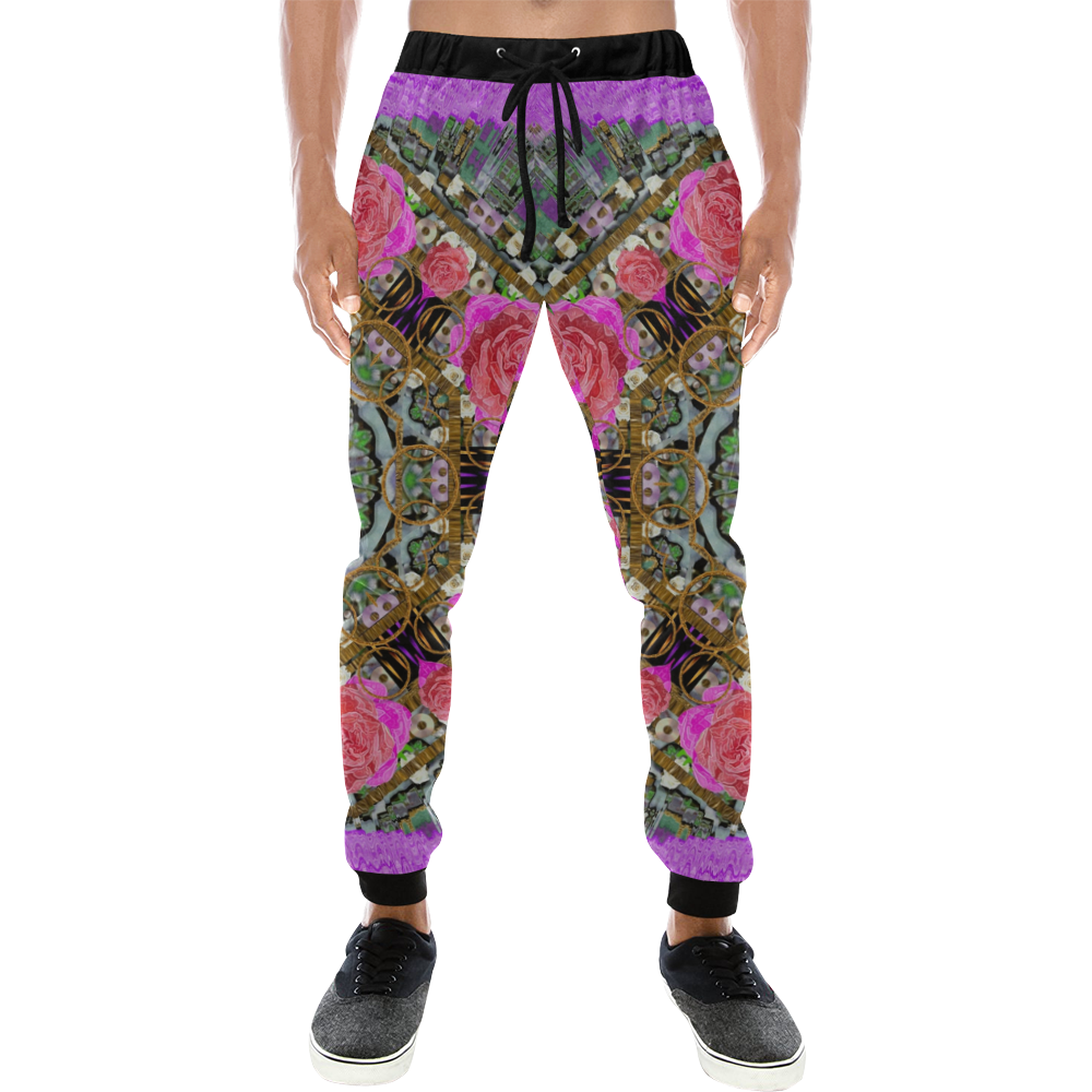 roses in a color cascade of freedom and peace Men's All Over Print Sweatpants (Model L11)