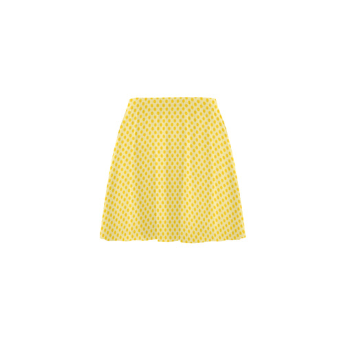 Indian Yellow Polka Dots on Indian Yellow VAS2 Mini Skating Skirt (Model D36)