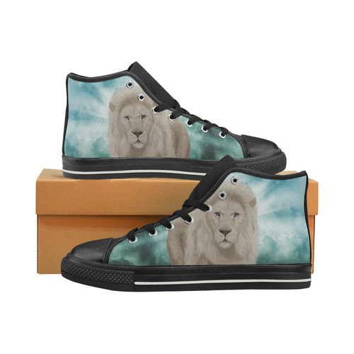 The white lion in the universe Men’s Classic High Top Canvas Shoes (Model 017)