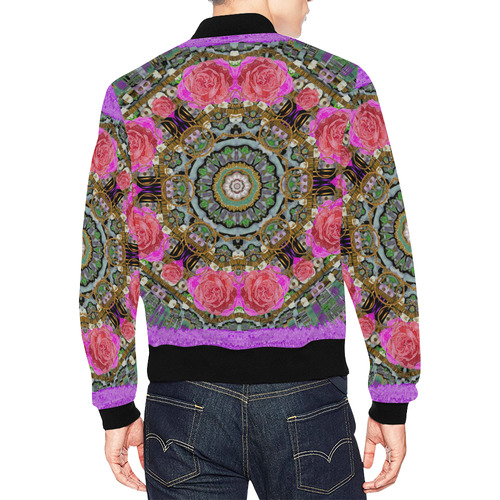 roses in a color cascade of freedom and peace All Over Print Bomber Jacket for Men (Model H19)