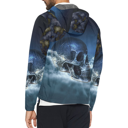 Skull and Moon Unisex All Over Print Windbreaker (Model H23)