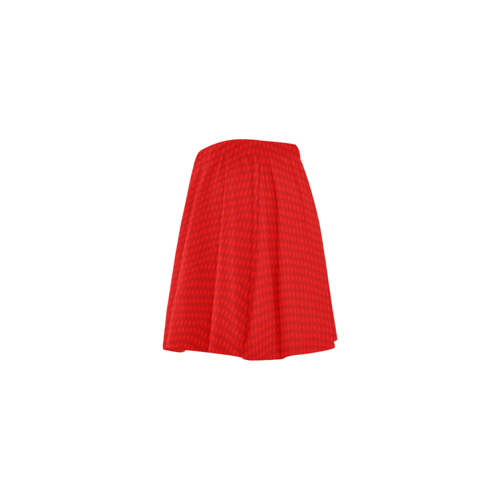Bright Red Polka Dots on Red VAS2 Mini Skating Skirt (Model D36)