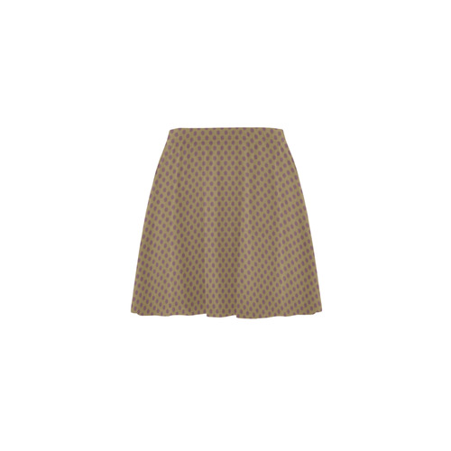Cocoa Polka Dots on Mid Brown VAS2 Mini Skating Skirt (Model D36)