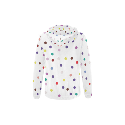 Big Confetti Dots on White VAS2 All Over Print Full Zip Hoodie for Kid (Model H14)