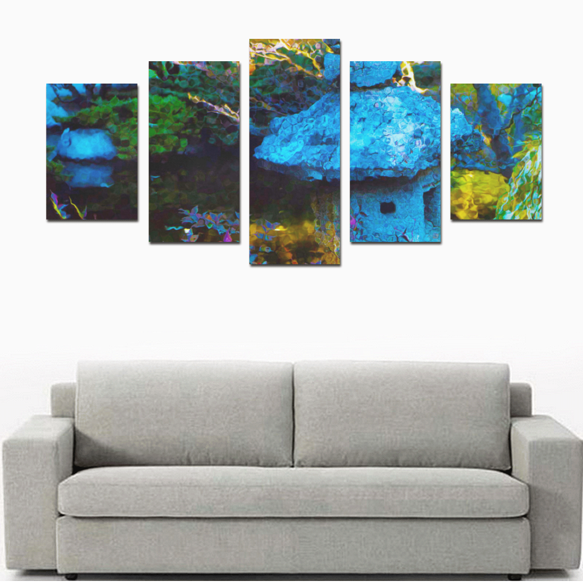 Japanese Painted Garden Canvas Print Sets D (No Frame)