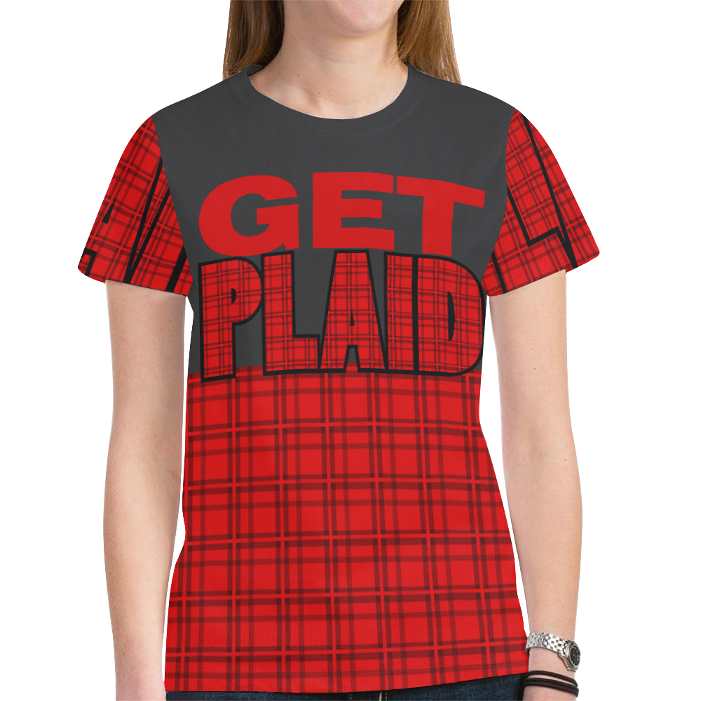 GET PLAID - Plaid Red & Black VAS2 New All Over Print T-shirt for Women (Model T45)