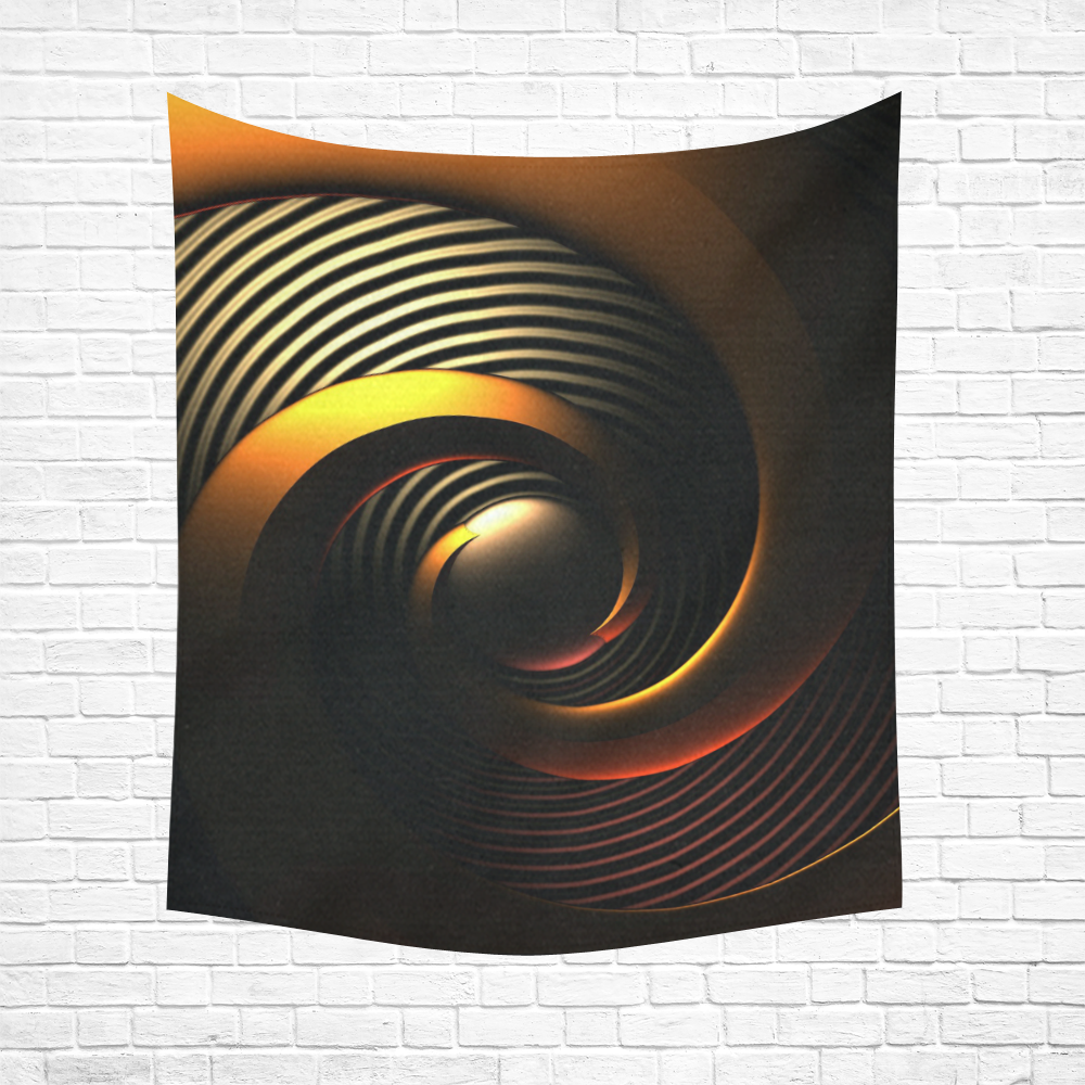 Hypnotic Cotton Linen Wall Tapestry 51"x 60"