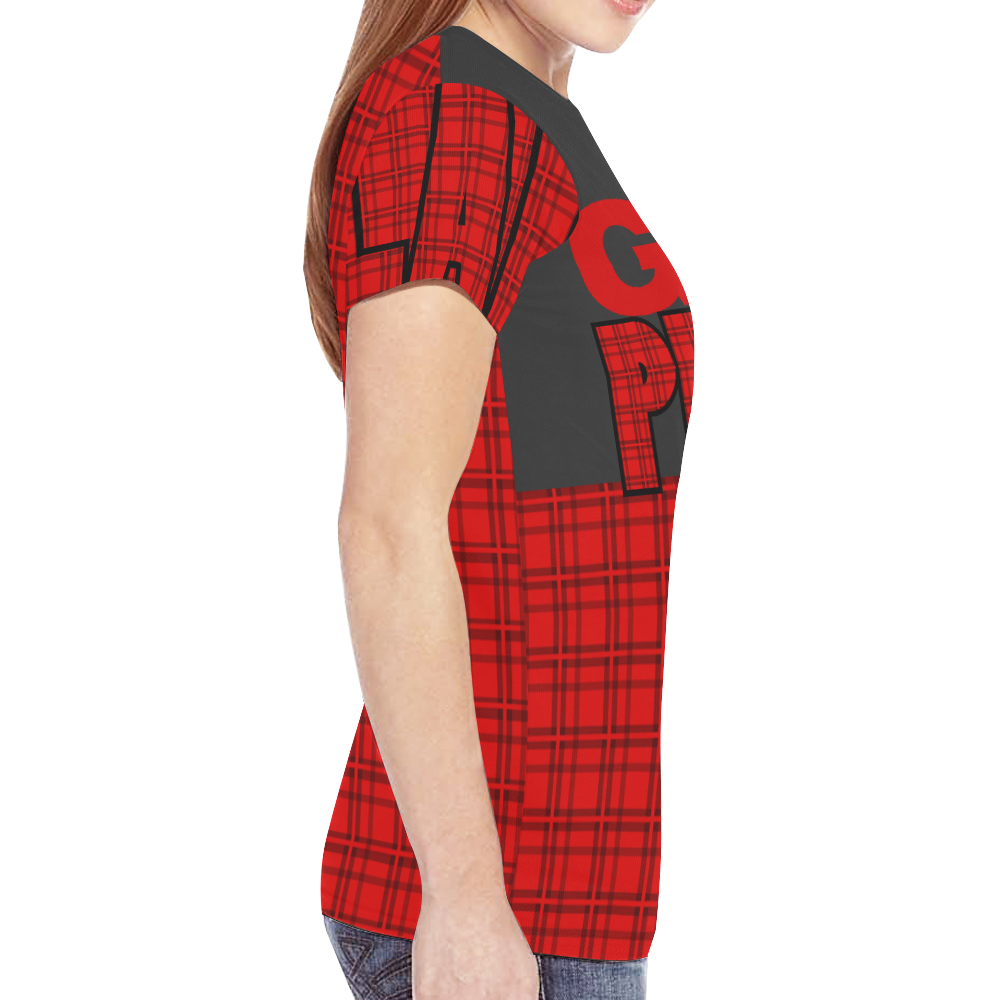 GET PLAID - Plaid Red & Black VAS2 New All Over Print T-shirt for Women (Model T45)