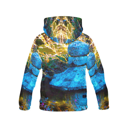 Japanese Painted Garden All Over Print Hoodie for Women (USA Size) (Model H13)