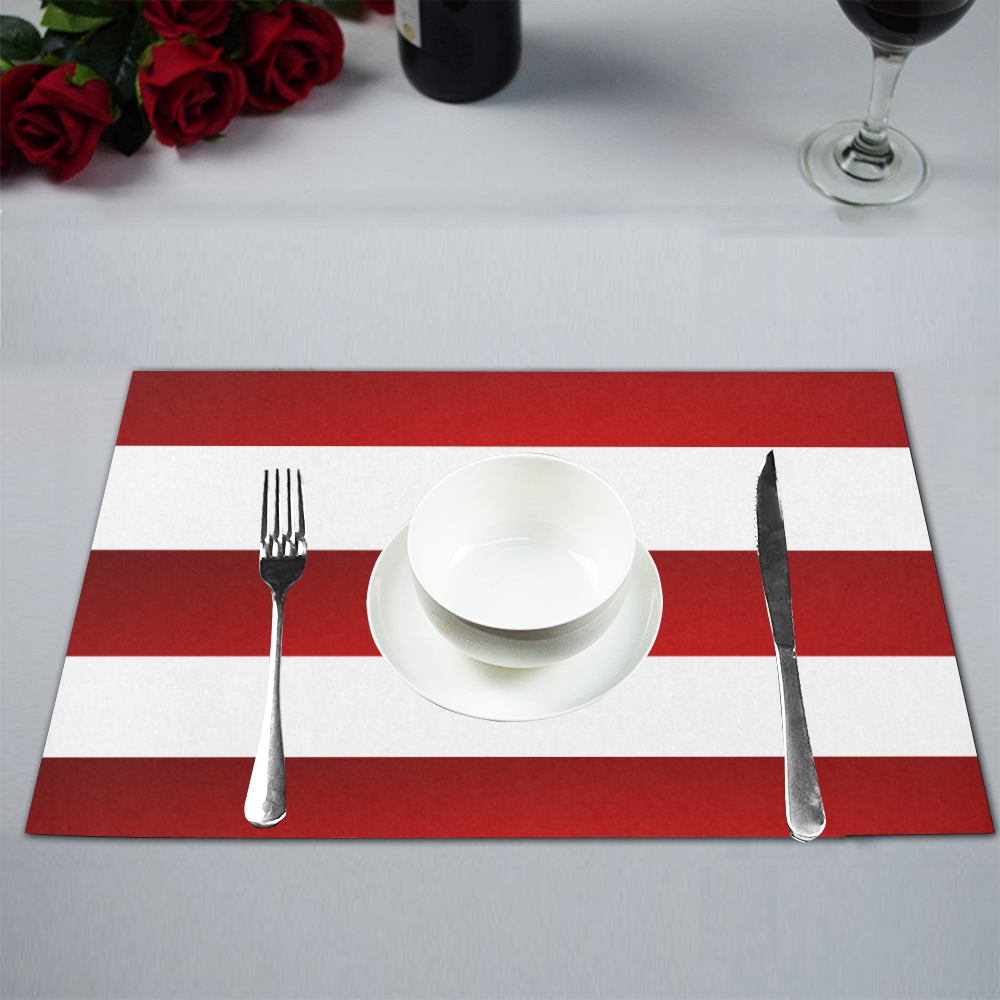 Red White Stripes Placemat 12’’ x 18’’ (Set of 4)