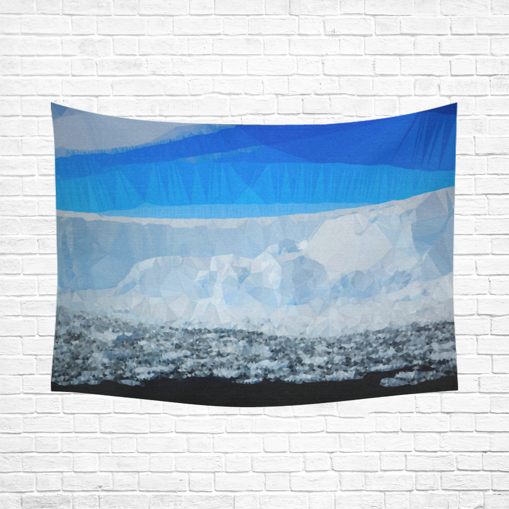 Iceberg Antarctica Low Poly Nature Landscape Cotton Linen Wall Tapestry 80"x 60"