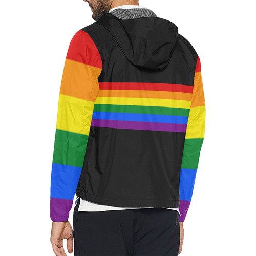 Gay Pride Rainbow Flag Stripes Unisex All Over Print Windbreaker (Model H23)
