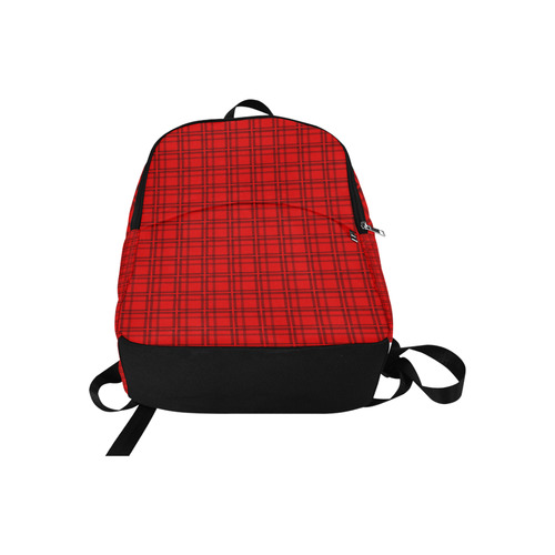 Plaid Red & Black VAS2 Fabric Backpack for Adult (Model 1659)