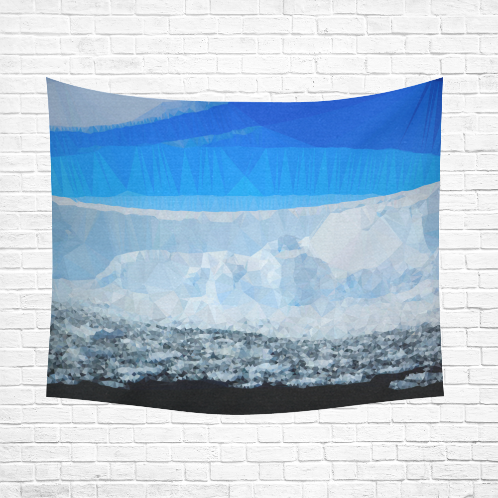 Iceberg Antarctica Low Poly Nature Landscape Cotton Linen Wall Tapestry 60"x 51"