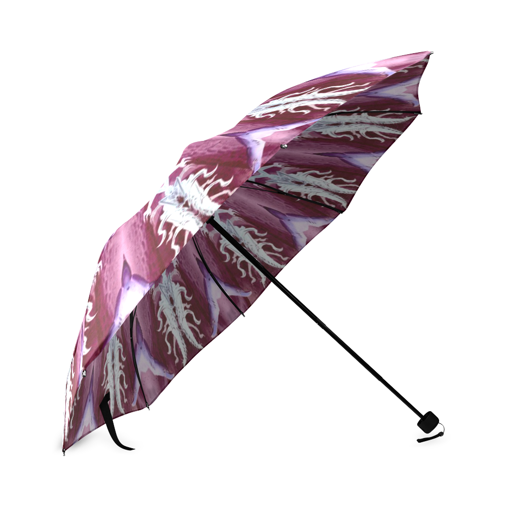 Dark Roach Flower Foldable Umbrella (Model U01)