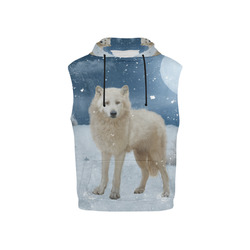 Awesome arctic wolf All Over Print Sleeveless Hoodie for Kid (Model H15)
