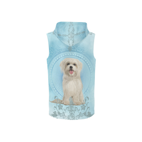 Cute havanese puppy All Over Print Sleeveless Zip Up Hoodie for Women (Model H16)