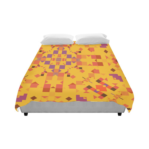 Autumn Yellow and Orange Geometric Duvet Cover 86"x70" ( All-over-print)