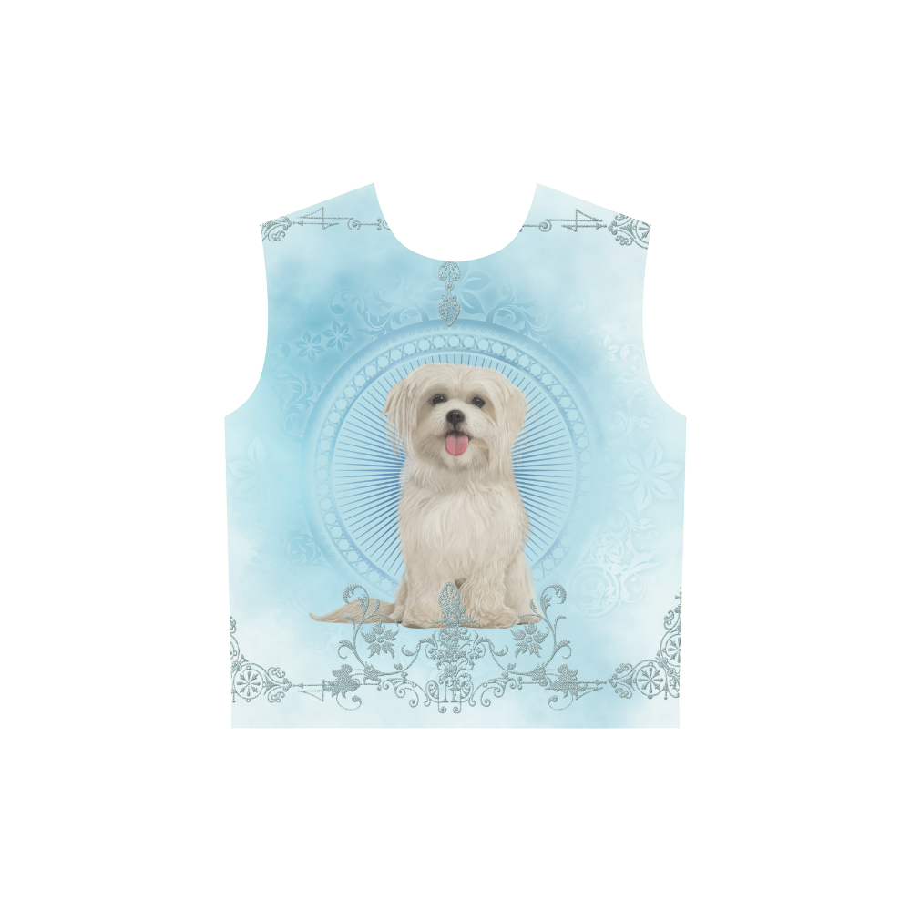 Cute havanese puppy All Over Print Sleeveless Hoodie for Women (Model H15)