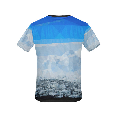 Iceberg Antarctica Low Poly Nature Landscape All Over Print T-shirt for Women/Large Size (USA Size) (Model T40)
