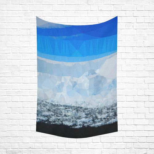 Iceberg Antarctica Low Poly Nature Landscape Cotton Linen Wall Tapestry 60"x 90"