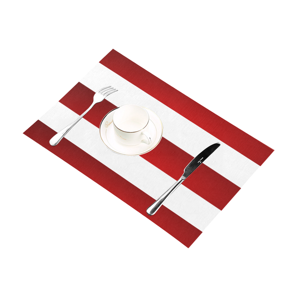 Red White Stripes Placemat 12’’ x 18’’ (Set of 4)