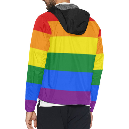 Gay Pride Rainbow Flag Stripes Unisex All Over Print Windbreaker (Model H23)